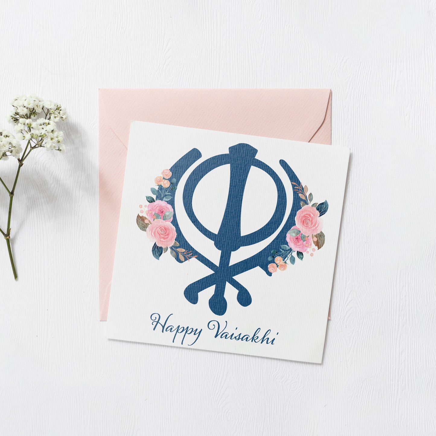 Khanda Flowers Happy Vaisakhi Card by Crafts By Jas - NishaaniStore