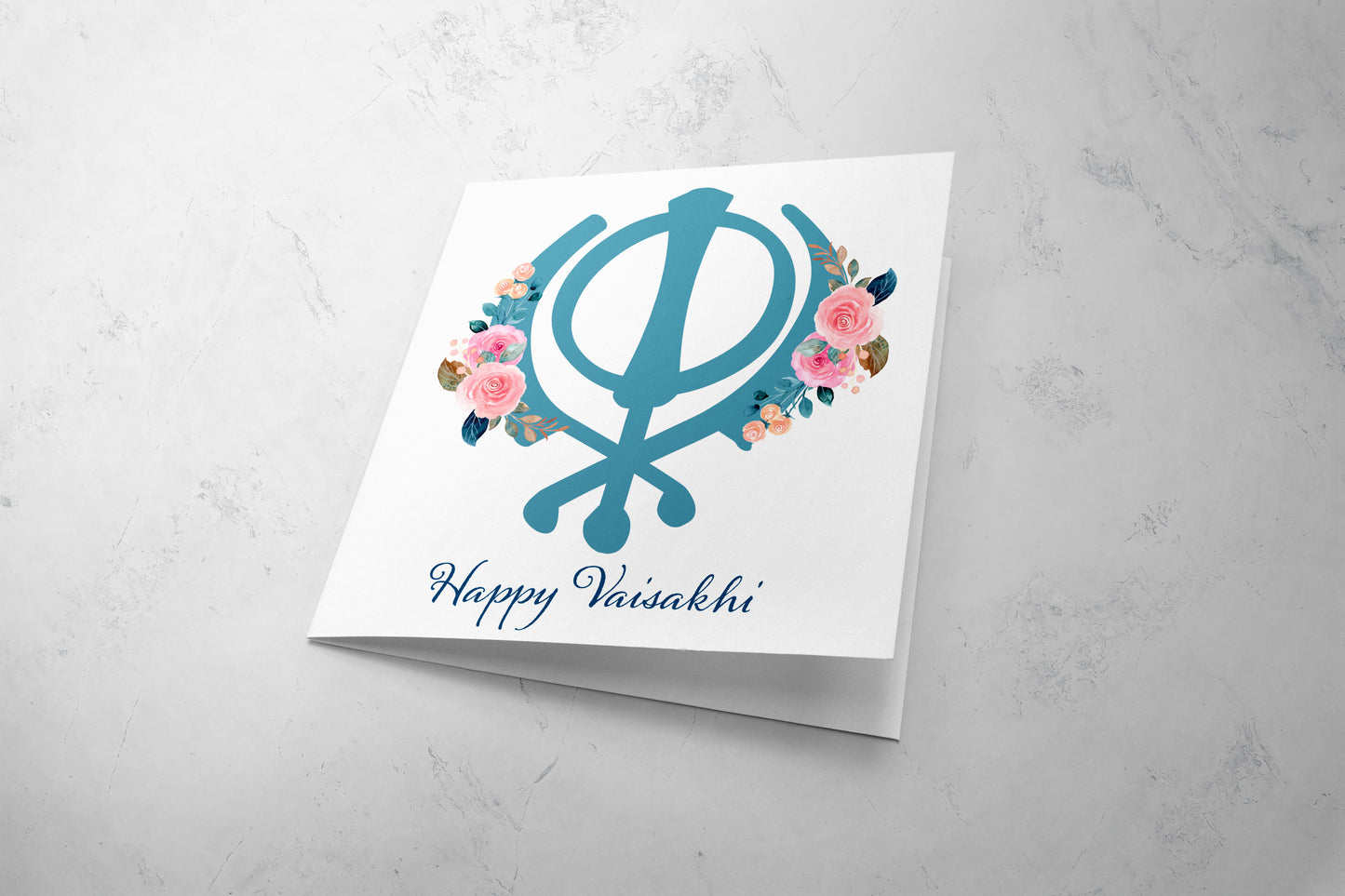 Khanda Flowers Happy Vaisakhi Card by Crafts By Jas - NishaaniStore