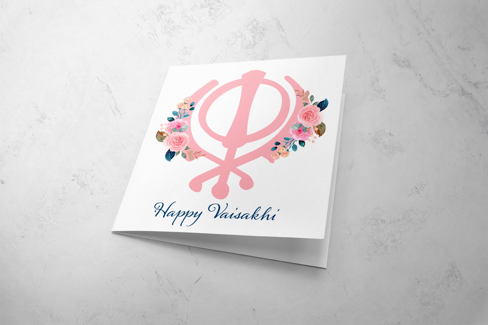 Khanda Flowers Happy Vaisakhi Card by Crafts By Jas - NishaaniStore
